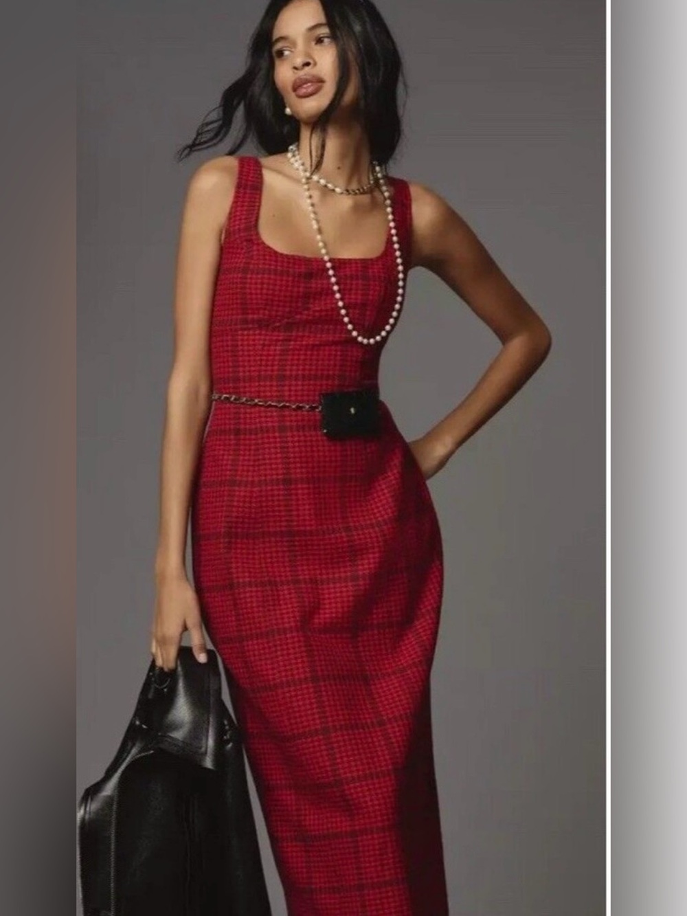 NWT - Pilcro - Bombshell Tweed Slim Maxi Dress - Sz 8